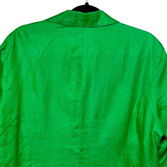 Coldwater Creek Bella 100% Linen Tie Sleeve Lightweight Green Blazer size 20-22 - Picture 7 of 11